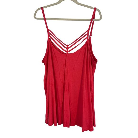 Torrid Top Women 3X Red Tank Active Retro Sporty Neutral Minimalist Tomato Girl - Picture 1 of 9
